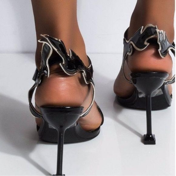 Black Heels With Flame Accent - Picture 5 of 6